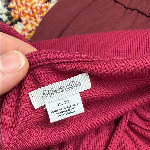 Urban Outfitters Burgundy Two-Piece Knit Top - xl  & Pull-On Pants - yoga L - Picture 3 of 3